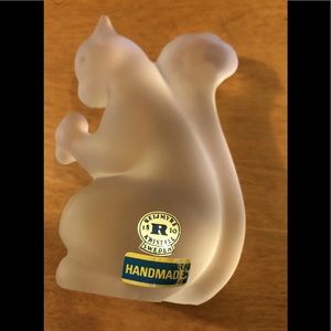 REIJMYRE SWEDEN CRYSTAL HANDMADE ART GLASS FROSTED SQUIRREL VTG  4.5” SOLID